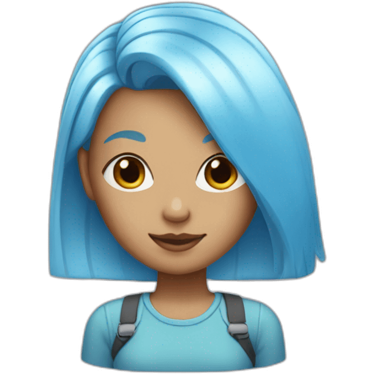 girl with light blue hairstyle emoji