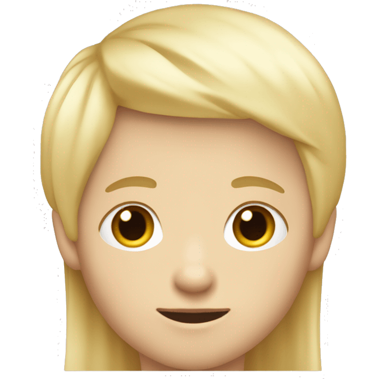 Small Kid with very thin blonde Hair and the right Site of his face is bigger than the other emoji