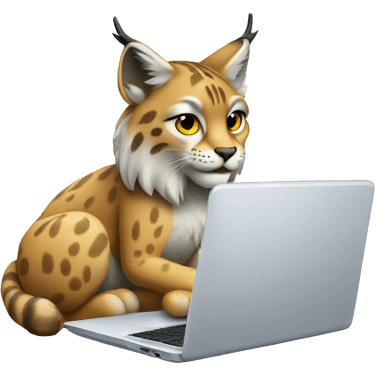 A lynx with a laptop emoji