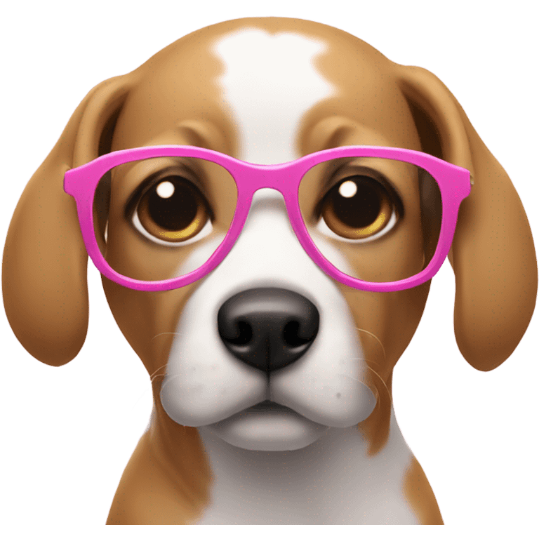 dog with pink glasses  emoji