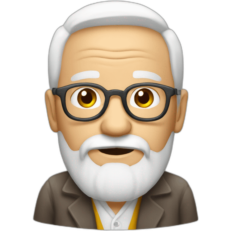 abuelo universitario con barba blanca emoji