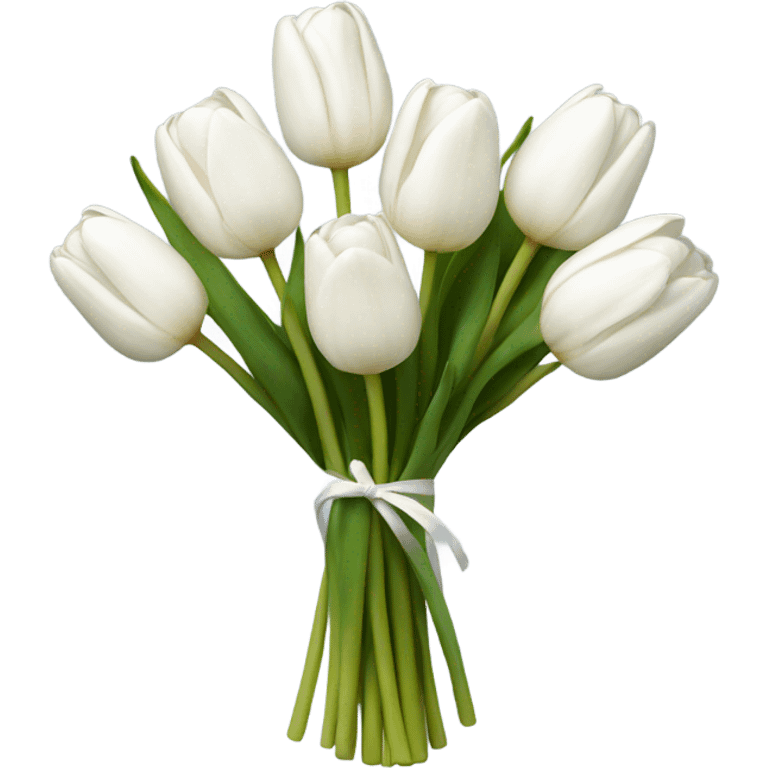 white tulip bouquet  emoji