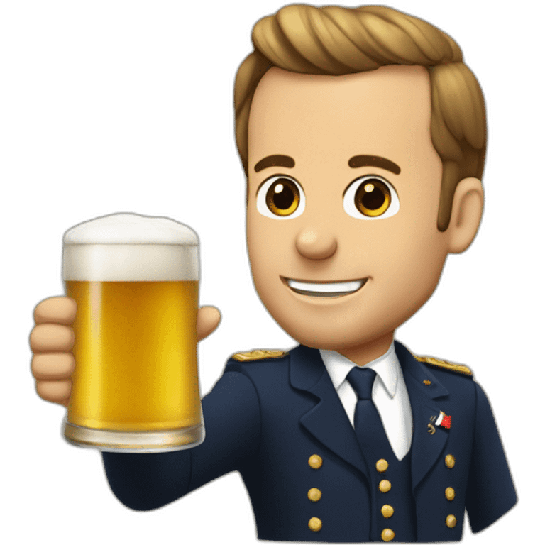 Macron qui boit la biere emoji