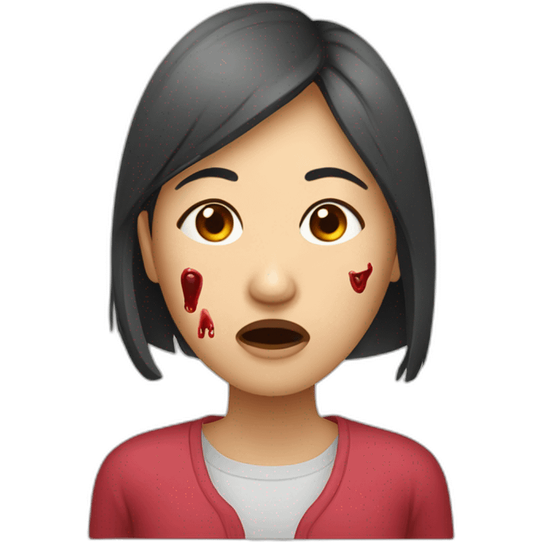 asian woman nosebleeding emoji