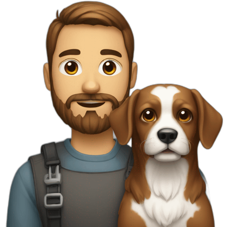 frontend-developer-with-beard-and-cavalier-dog emoji