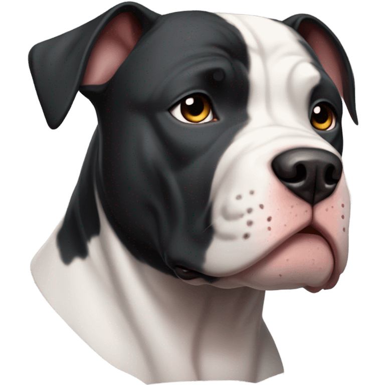 Black and white pitbull emoji