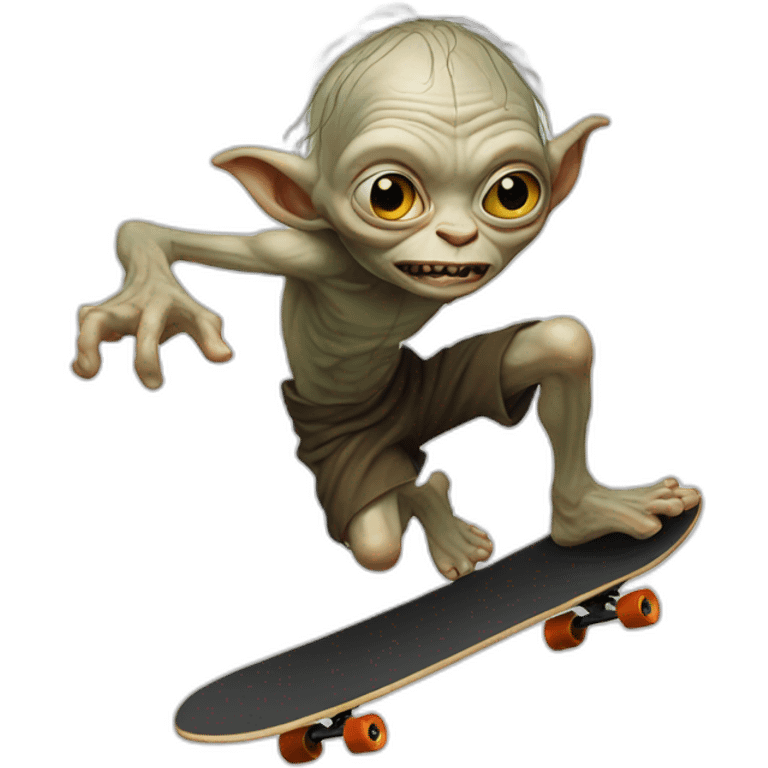 Gollum on a skateboard emoji