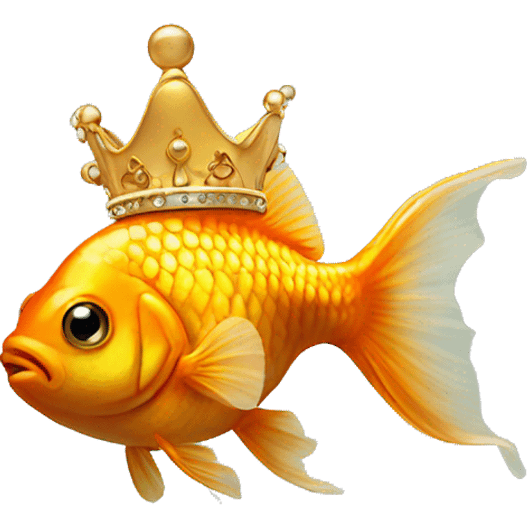 goldfish wearing a crown emoji