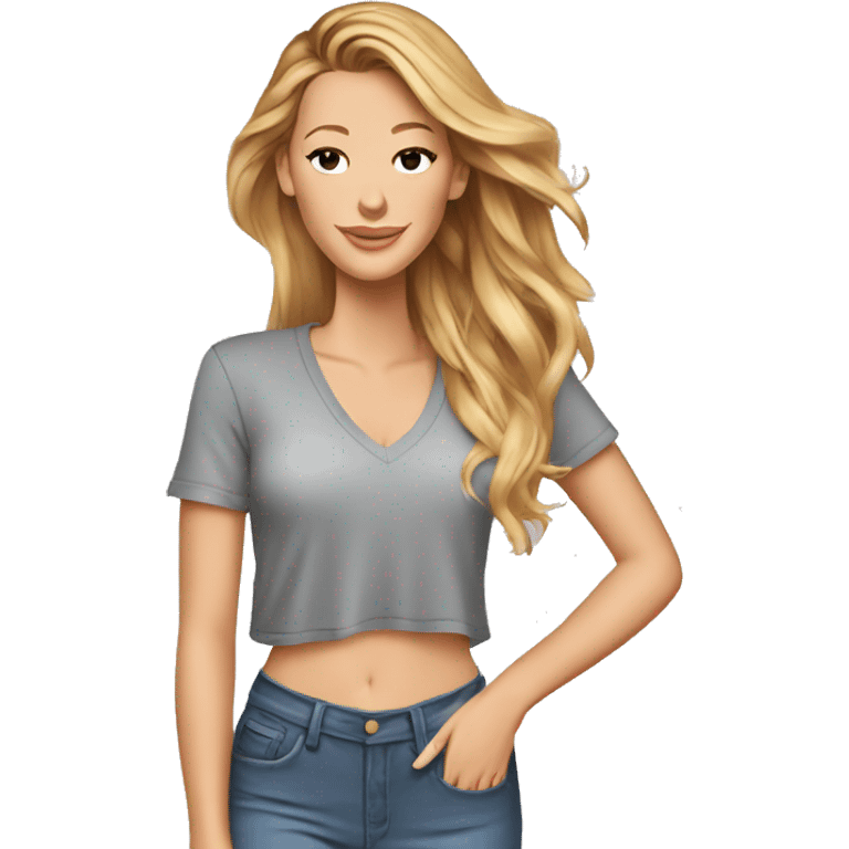 blake lively cartoon wearing tee emoji