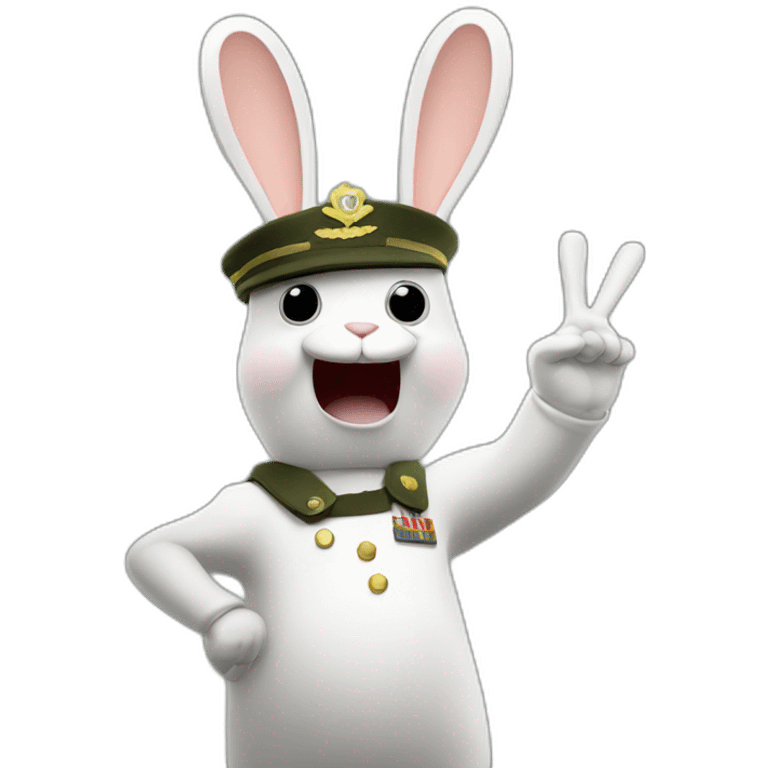 Raving rabbids doing military Salute emoji