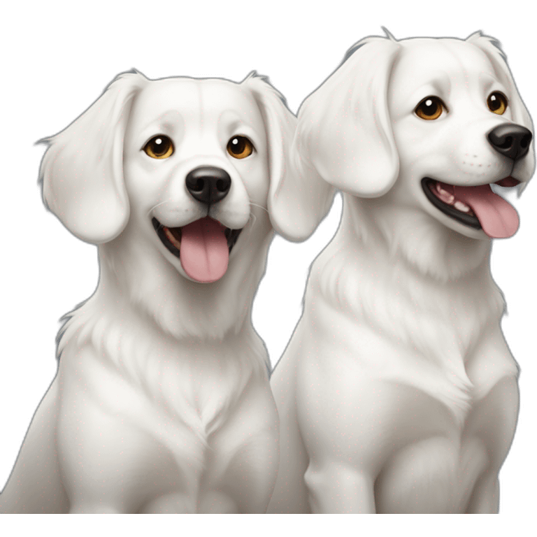 two-sister white dogs emoji