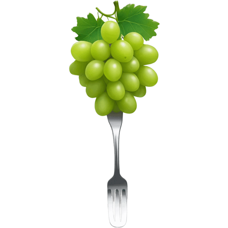 Fork with a green grape at the end emoji