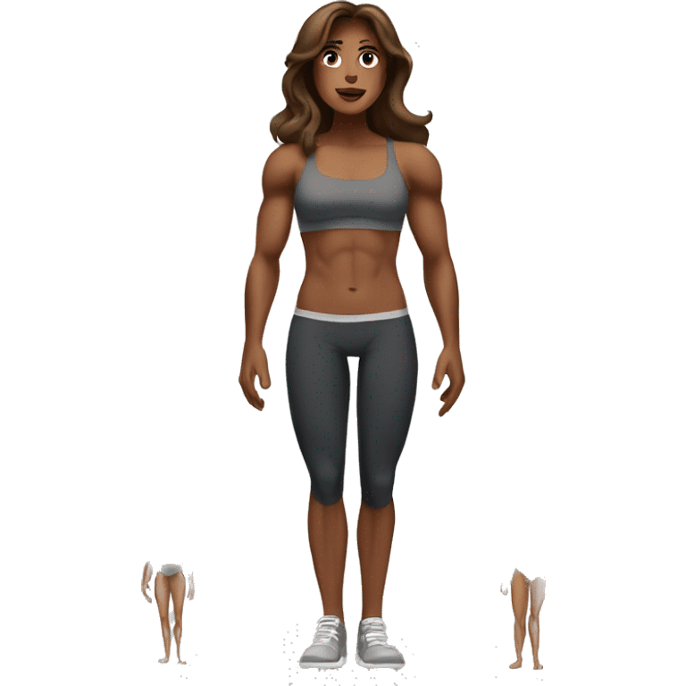 muscle mommy with big legs and brown long hair emoji