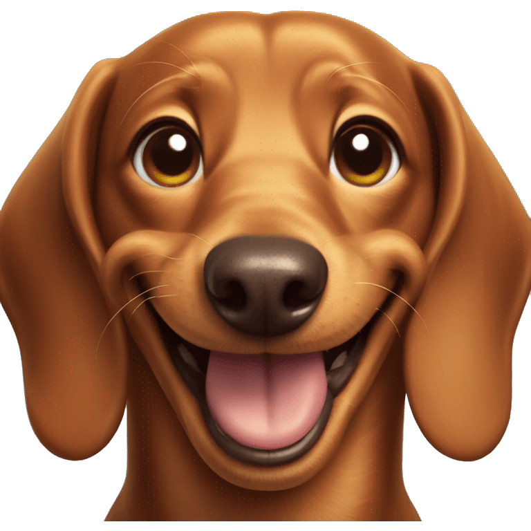 Grinning dachshund with visible front teeth emoji