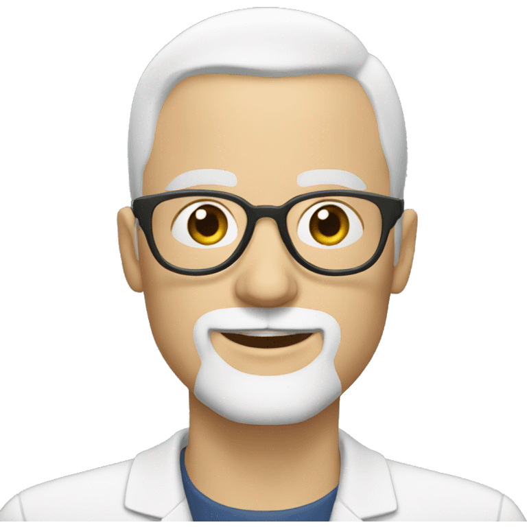 A bald male white teacher with black beard and glasses emoji