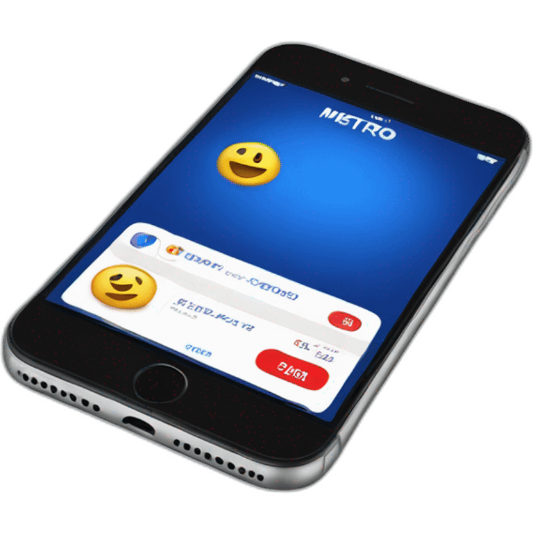 Iphone with metro bank app open emoji