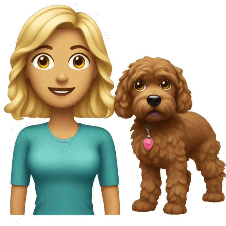 Women with cockapoo dog emoji