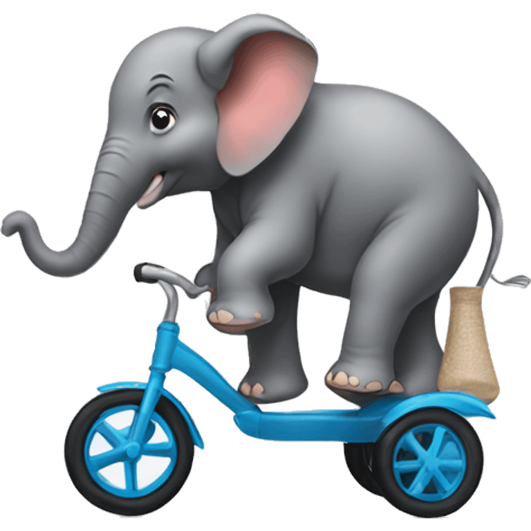 Elephant riding a tricycle  emoji