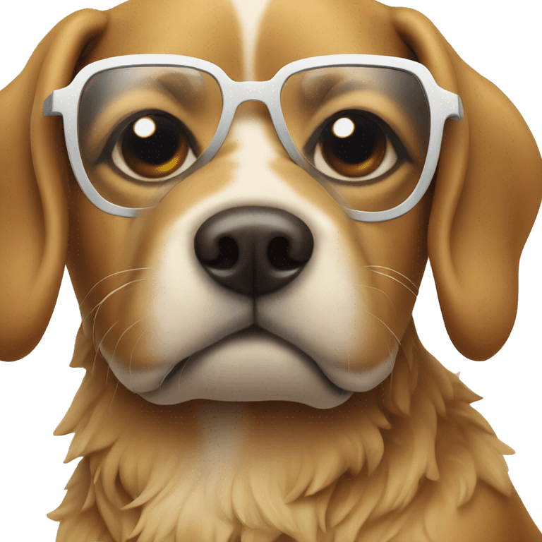 Dog with glasses on beach emoji