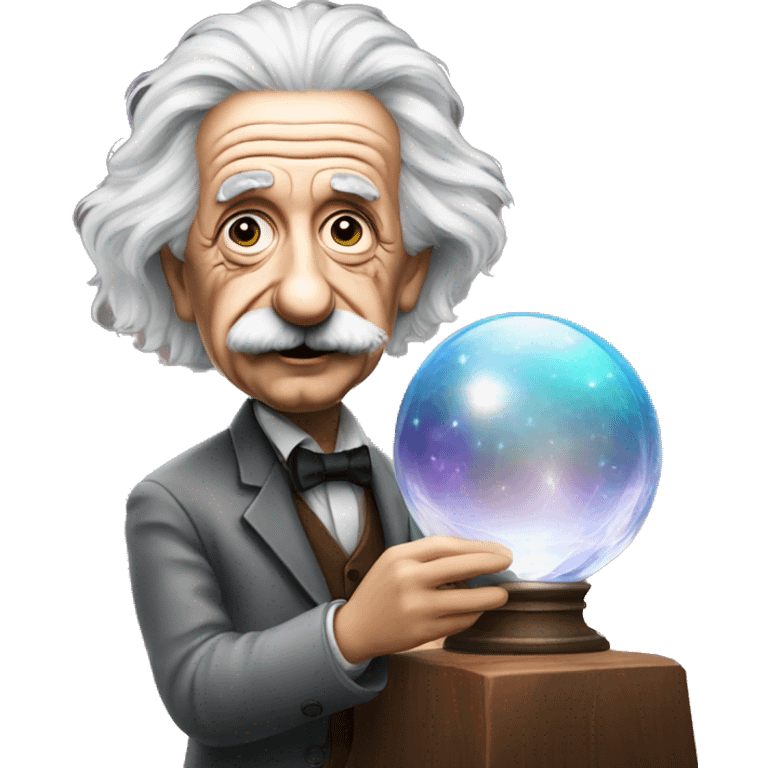 Albert Einstein with crystal ball emoji