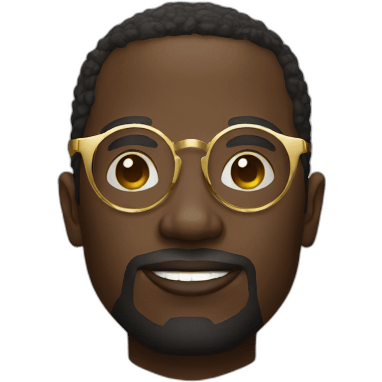 African  man in round gold glasses emoji