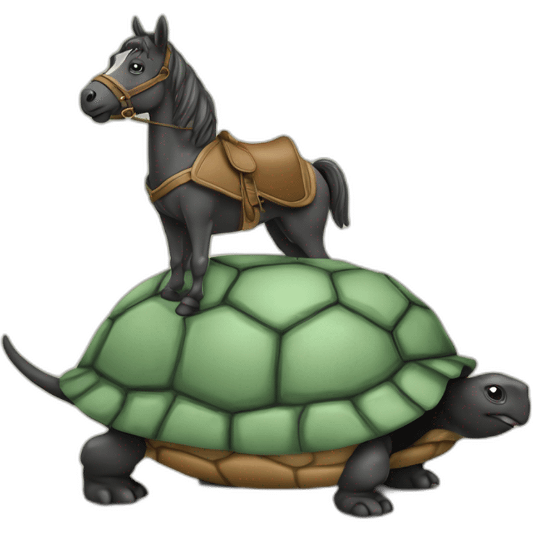 Cheval sur tortue sur chien sur maison  emoji