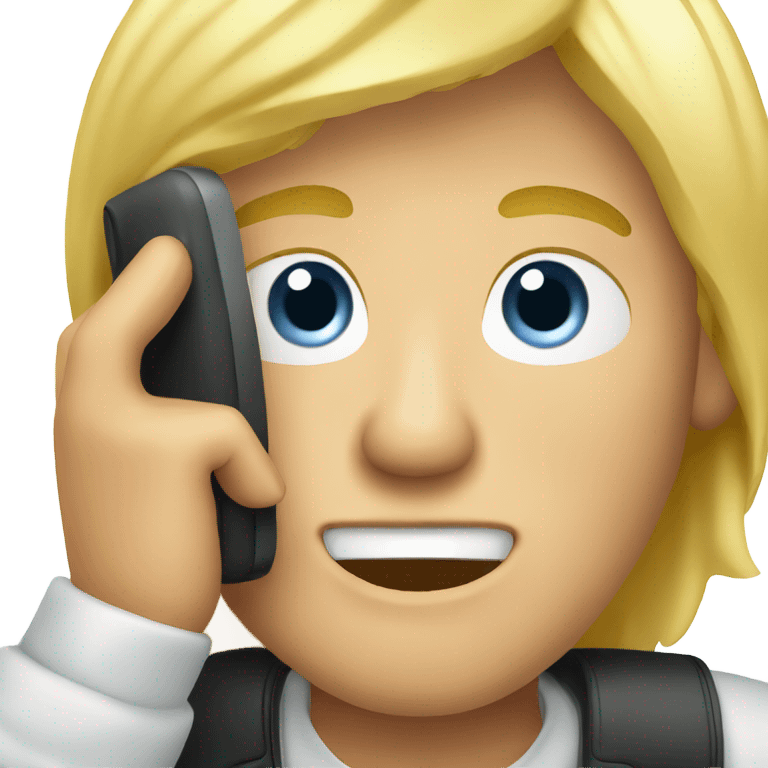 blond ful man calling smartphone emoji