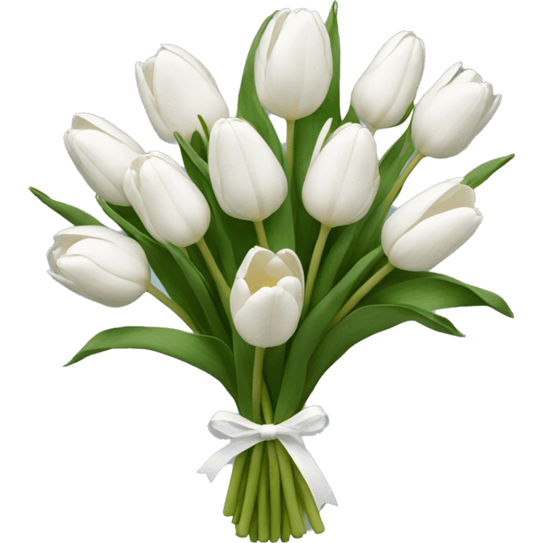 white tulip bouquet  emoji