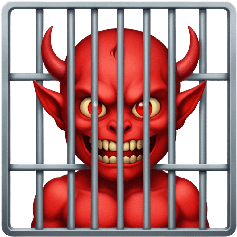 Demon behind bars emoji