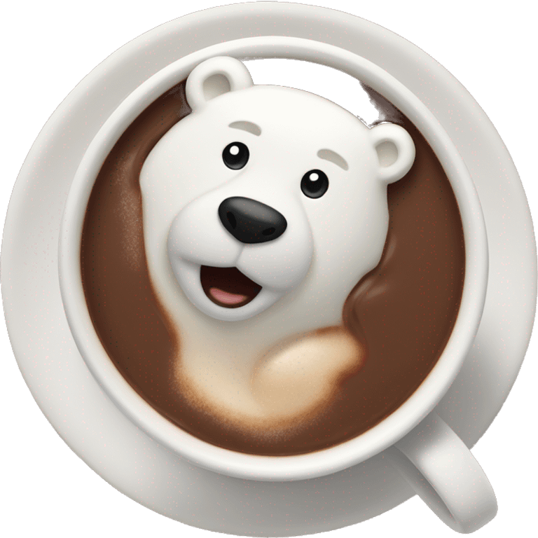 hot chocolate with polar bear inside emoji