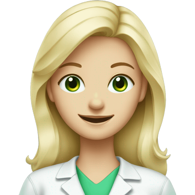 dental technician blonde girl with green eyes emoji