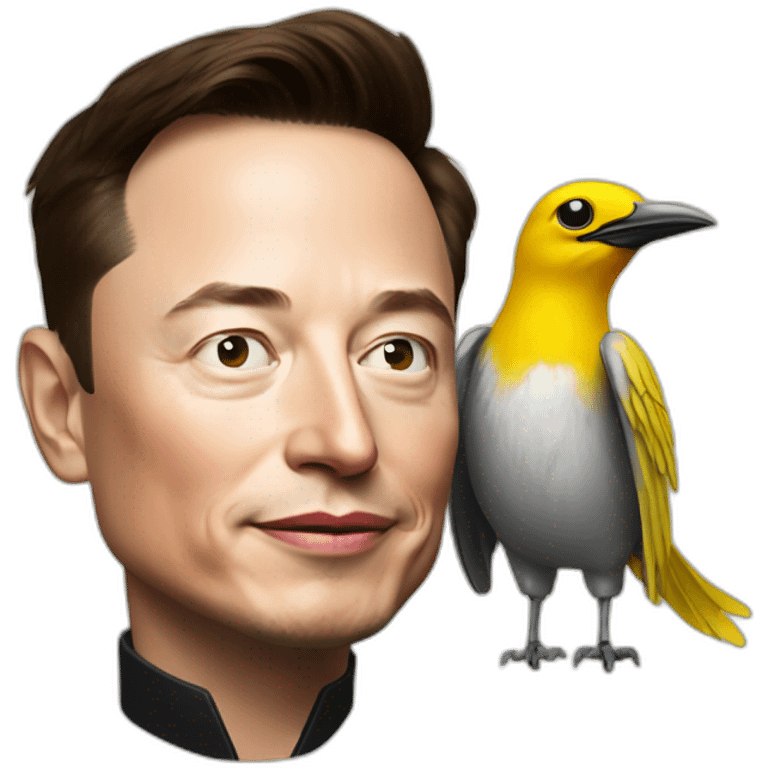 elon musk with bird emoji