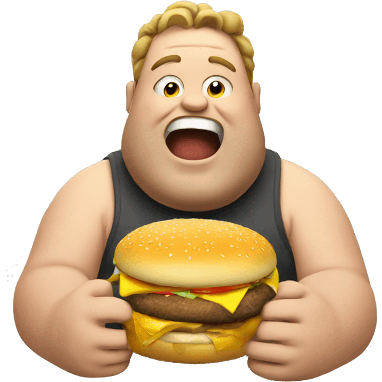 Fat guy eating burger  emoji