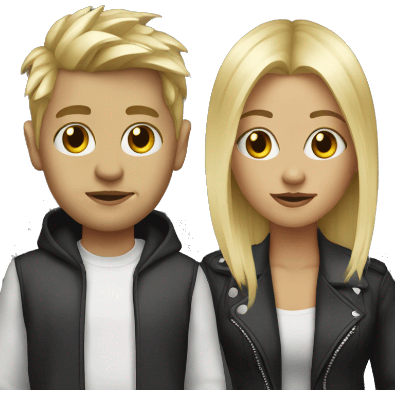 very ugly girl with blonde dj emoji