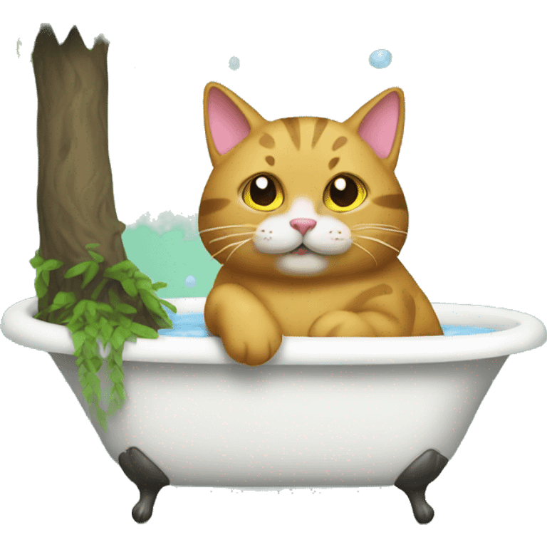 Tree Cat in bathtub  emoji