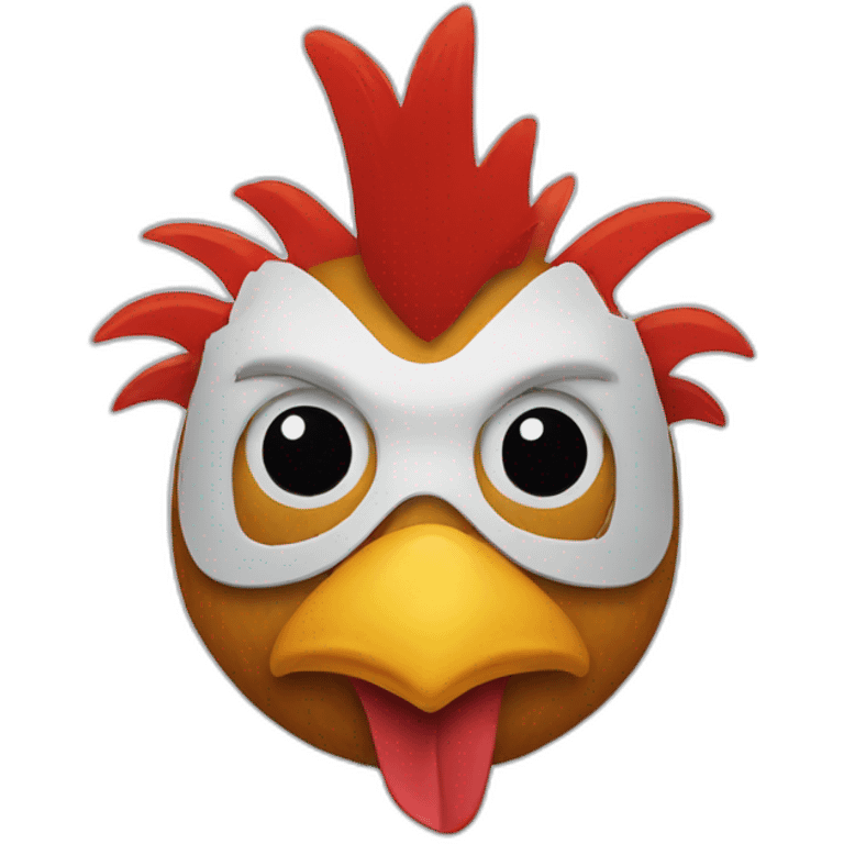 rooster in a clown mask emoji