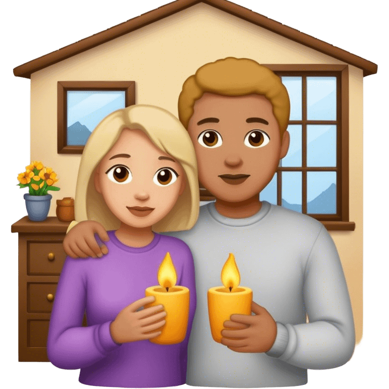 Couple in house emoji