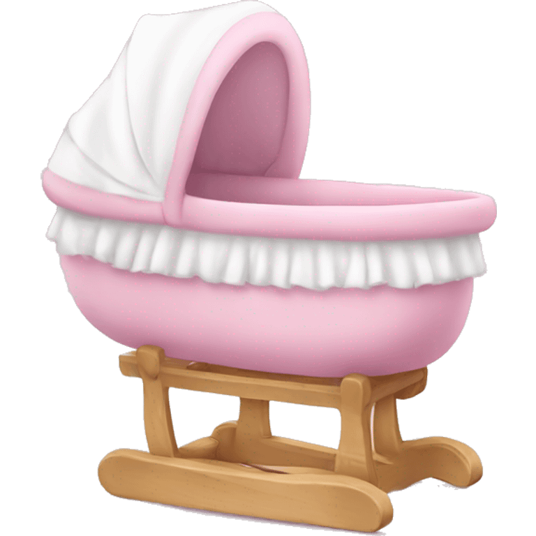 Pink and white baby bassinet  emoji