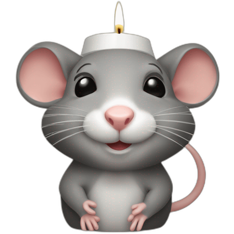 a rat with a nightcap and candle emoji