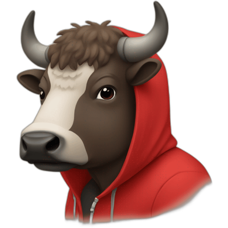 buffalow wearing red hoodie   emoji