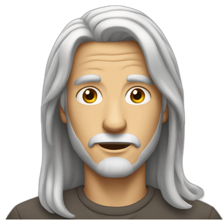 White man with long gray hair emoji