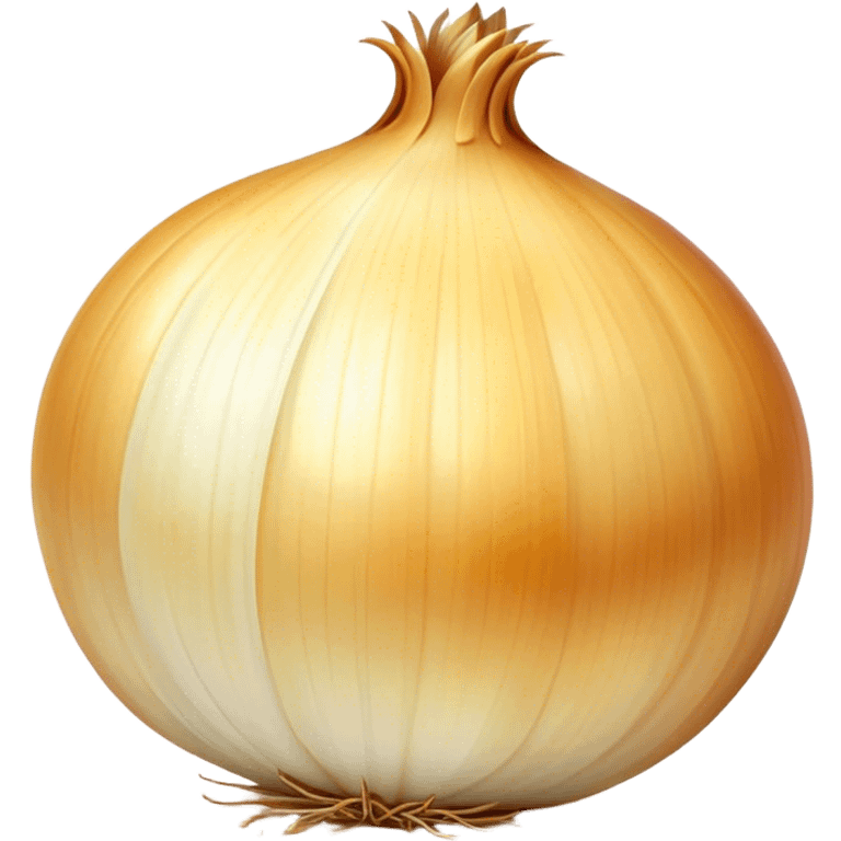 Cinematic crisp white onion, slightly peeled to reveal smooth layers, warm golden tones, rustic and fresh, soft glowing highlights. emoji