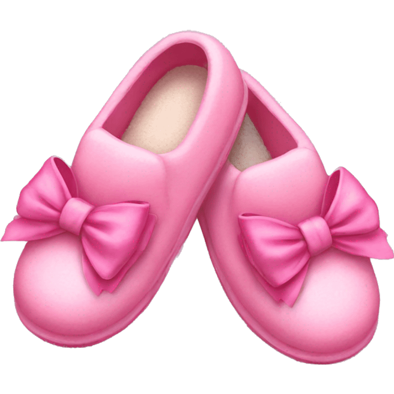 Pink slippers with bows emoji