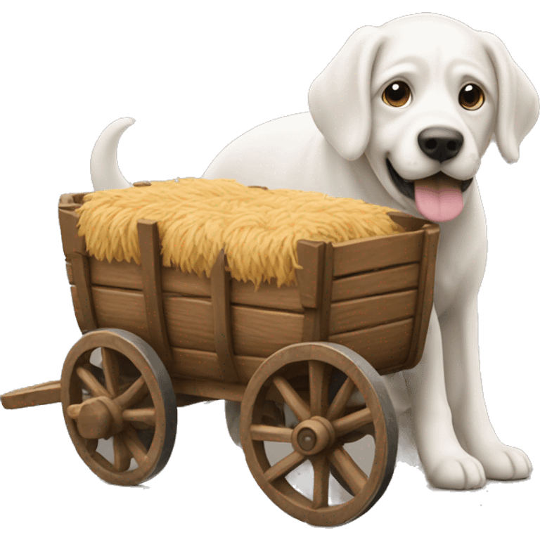 Dog in front of a wagon emoji