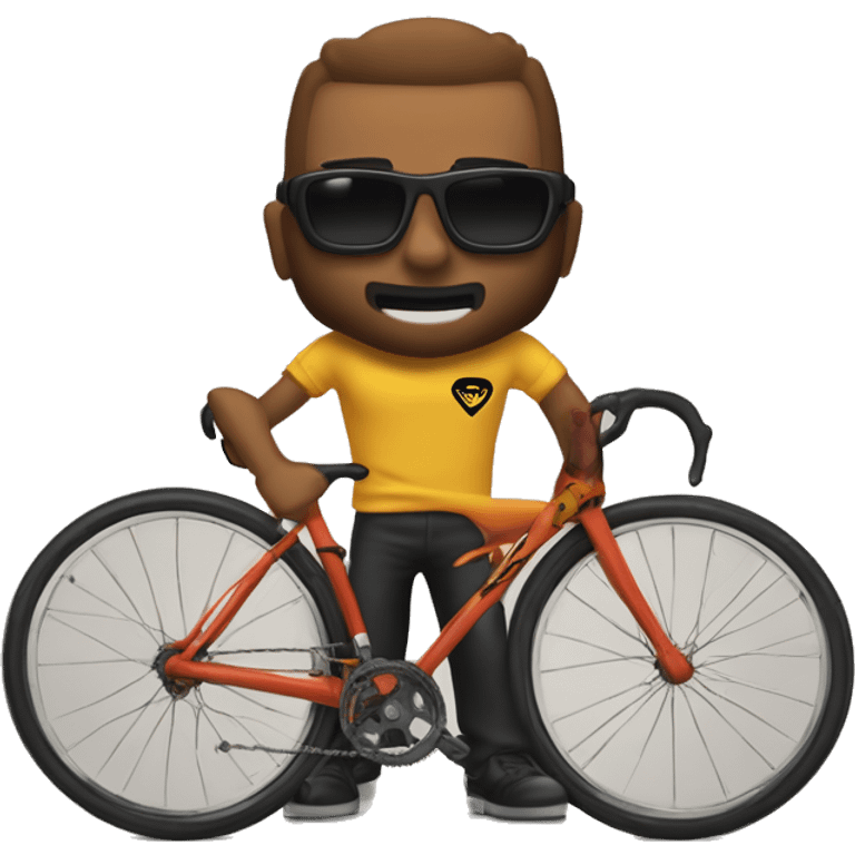 Haz un emocionante con una gorrin bros de pantera y unas gafas de ciclista emoji