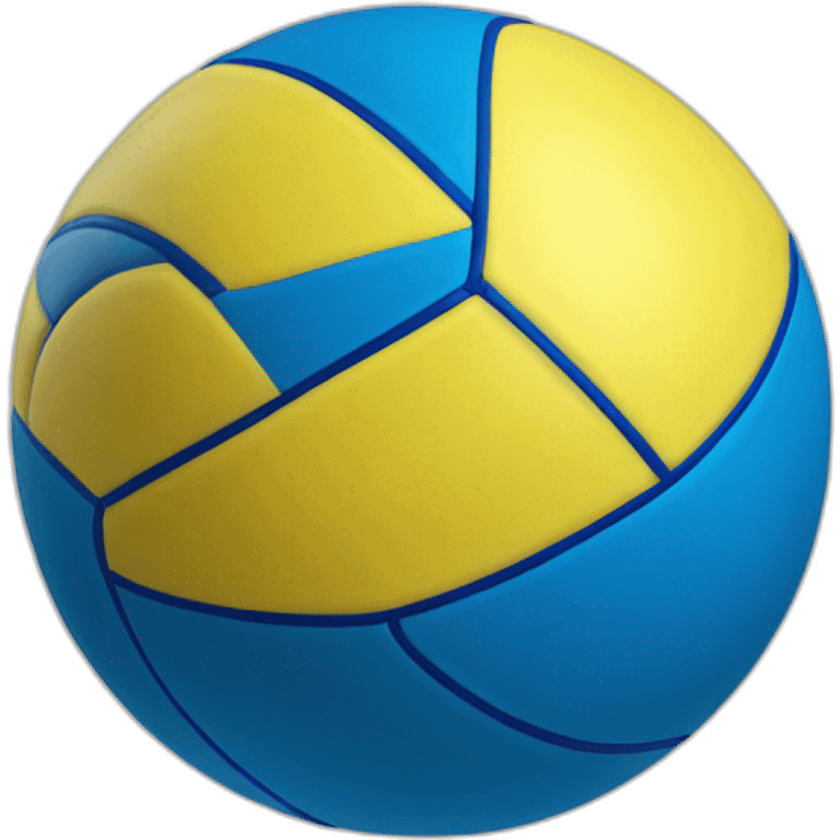 Ballon de volleyball bleu et jaune emoji