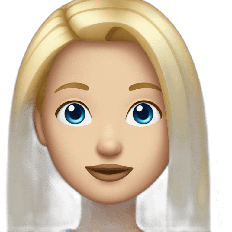 Blondie girl with blue eyes and straight hair emoji