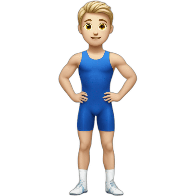 sporty european boy in gymnast uniform emoji