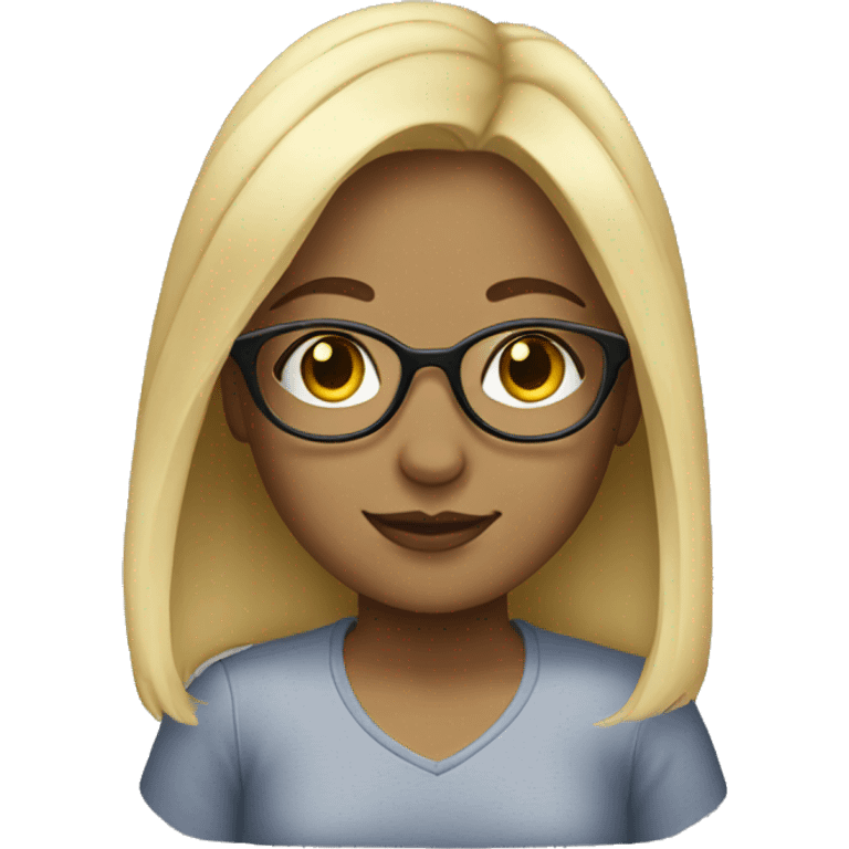 Blonde girl with glasses emoji