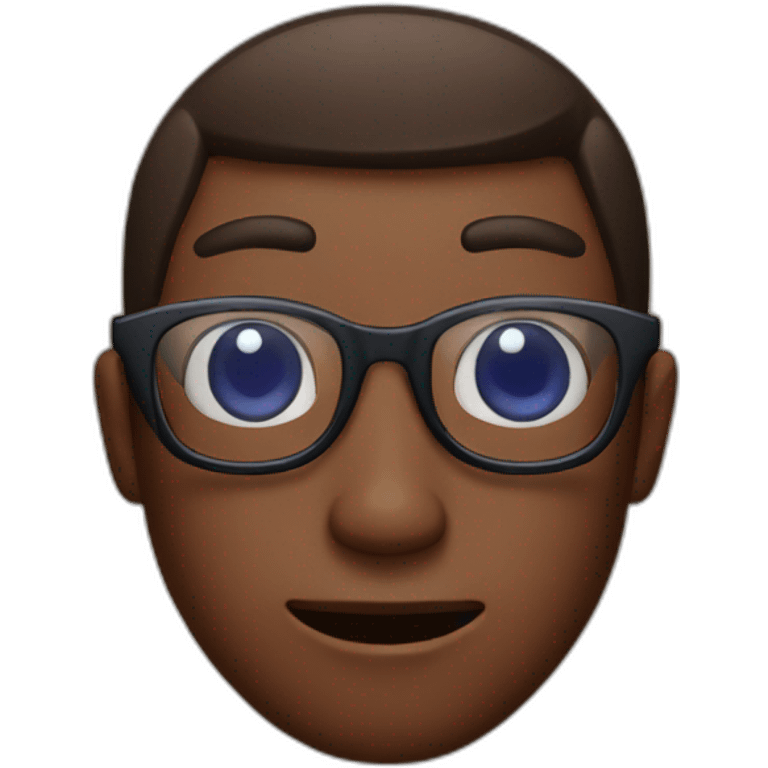 guy with brown skin with two blueberries on his eyes, behind glasses emoji